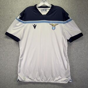 Lazio Jersey Mens 2XL White Navy Macron Soccer Shirt S.S. Lazio 2021 2022 Away